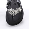 Manhattan Crystal - Rhinestone Embellished Flat Flip Flops