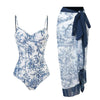 Floral Push-Up Swimsuit & Cover-Up Set - Stylish Summer Swimwear for Women