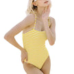 Chic Retro Striped One-Piece Swimsuit for Women and Girls