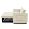 Beige Loveseat Sofa Bed with Pull-Out Bed, Adjustable Back & Arm Pockets