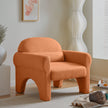 Modern Boucle Accent Chair with Lumbar Pillow