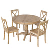 5-Piece Modern Dining Set: Round Table & 4 Chairs for Kitchen/Dining