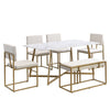 Modern Faux Marble 6-Piece Dining Set: 60