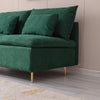 Emerald Cotton Linen Armless Loveseat Settee Bench - 59.8