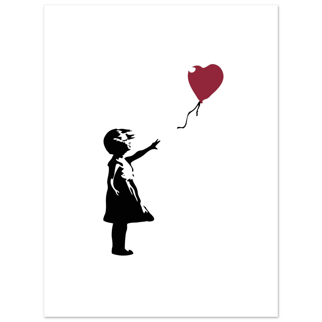 Banksy la fille avec une oeuvre de ballon rouge Poster