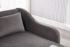 Grey Velvet Modern Chaise Lounge Chair with Plush Upholstery