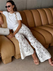 Tossy High-Waist Lace Patchwork Pants - Chic Summer Style