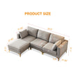 Modern Grey Fabric L-Shaped Leisure Couch for Living Room