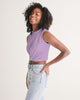 Lavender Twist-Front Crop Tank