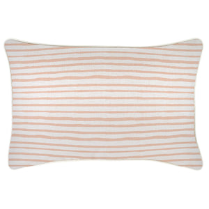 Housse de coussin-avec passepoil-rayures de peinture Blush-35cm X 50cm