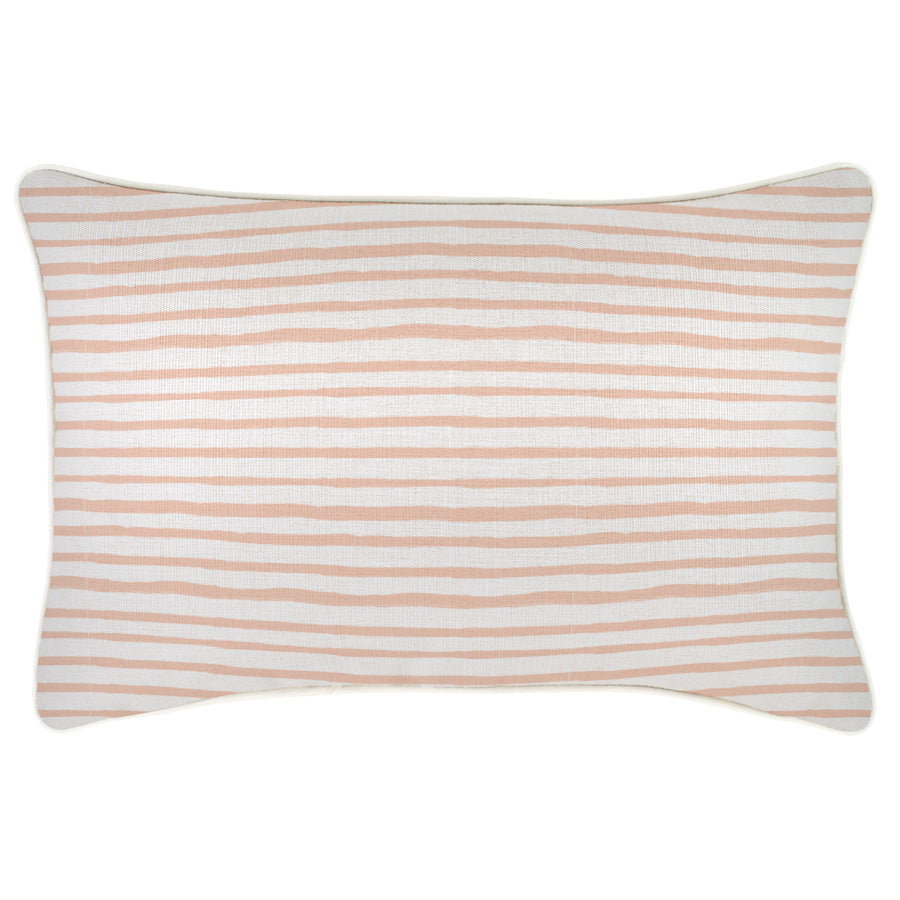 Cushion Cover-With Piping-Paint Stripes Blush-35cm X 50cm