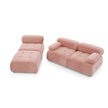 Pink Velvet Modular Sectional Sofa, Button-Tufted, L-Shaped, DIY Combo