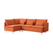 90.9'' Modular L-Shaped Sofa, Left-Facing, Orange Cotton Linen