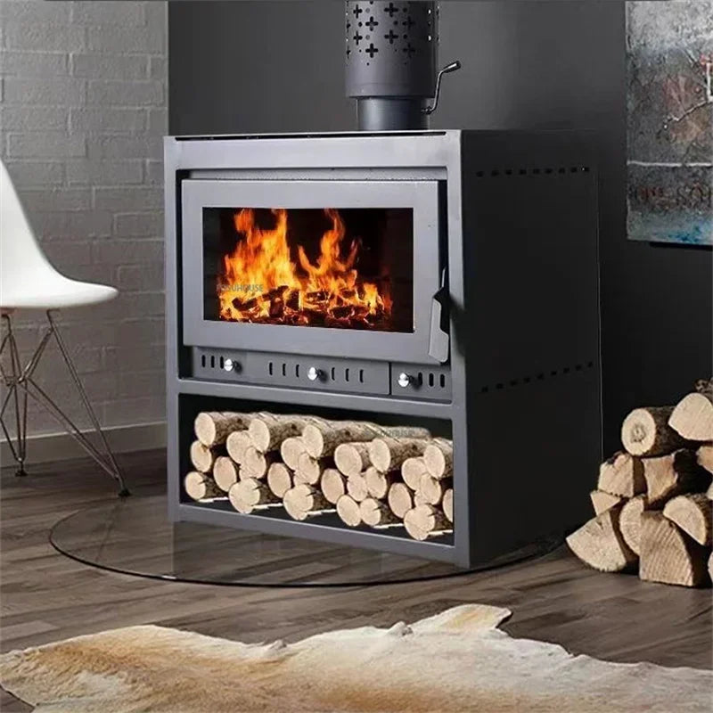 Elegant European Wood Burning Stove – Cozy Indoor Winter Heating