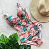 Monokini One-Piece Swimsuit - Sexy Push-Up, Printed, Ruffled Swimwear