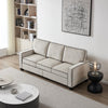 Beige Corduroy Living Room Sofa with Storage