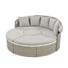 Two-Tone Rattan Outdoor Sectional Sofa Set with Retractable Canopy