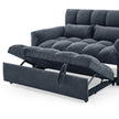 Loveseats Sofa Bed With Pull-Out Bed,Adjsutable Back,Blue+ Grey