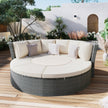 5-Piece All-Weather Rattan Patio Sofa Set w/ Table & Washable Cushions