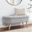 Grey Ottoman Oval Storage Bench, 43.5