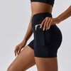 Nude Feel High-Waist Yoga Shorts with Pockets for Women