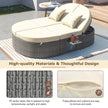 2-Person Rattan Daybed w/ Adjustable Back, Cushions & Pillows