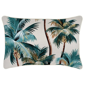 Cushion Cover-With Piping-Palm Trees Natural-35cm X 50cm