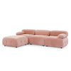 Pink Velvet Modular Sectional Sofa, Button-Tufted, L-Shaped, DIY Combo