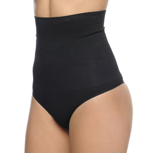 Shaper taille haute sans couture avec bas string noir