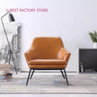 Modern Metal Frame Leather Armchair