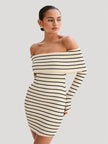 Tossy Striped Knit Bandeau Mini Dress - Elegant Summer Party Fashion