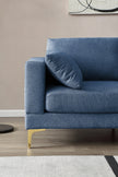 Modern Blue Fabric L-Shaped Leisure Couch for Living Room