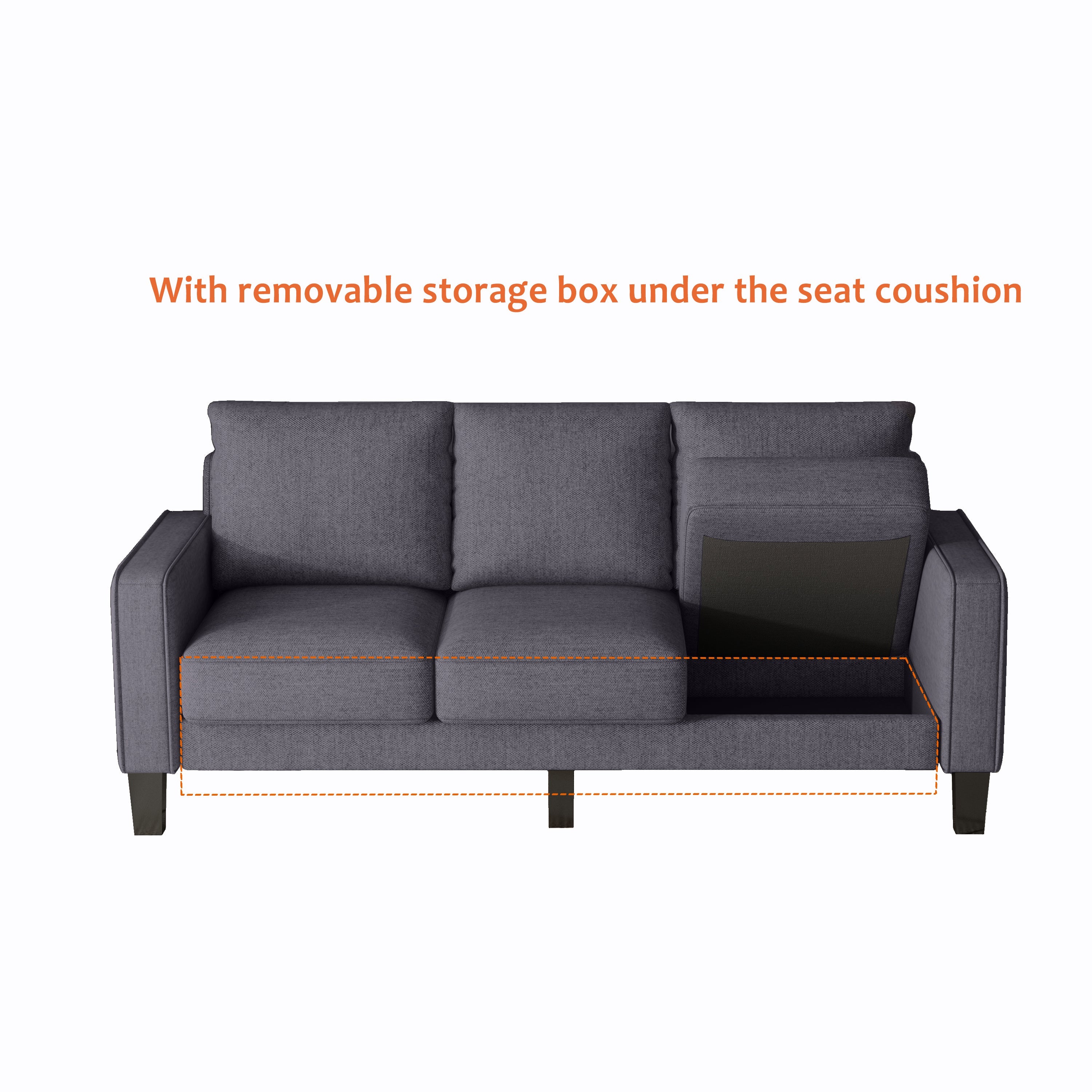 Dark Grey L-Shaped Sofa with Ottoman for Modern Living Rooms