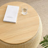 Round Storage Ottoman, 2-in-1 End Table & Ottoman, Natural (25.5