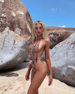 Snake Skin Bikini for Women Beachwear Cover Up One Piece Swimsuit Swimwear