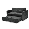 Black Loveseat Sofa Bed with Pull-Out Bed, Adjustable Back & Arm Pockets