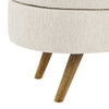 Beige Ottoman Storage Bench with Rubber Wood Legs (43.5