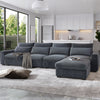 Modern L-Shape Feather-Filled Convertible Sofa with Reversible Chaise