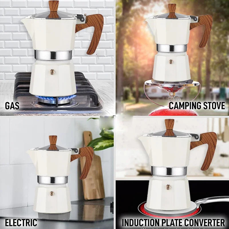 Cafetières Moka Pot expresso cafetière en aluminium bouilloire filtres de cuisinière