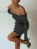 Tossy Striped Knit Bandeau Mini Dress - Elegant Summer Party Fashion