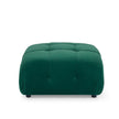 DIY L-Shaped Green Velvet Sofa, Button Tufted, Reversible Ottoman