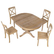 5-Piece Modern Dining Set: Round Table & 4 Chairs for Kitchen/Dining