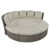 5-Piece Round Rattan Patio Sofa Set with Liftable Table & Washable Cushions