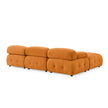 Modular L-Shaped Sofa, Orange Velvet, Tufted Design & Reversible Ottoman