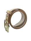 Elegant Brass Buckle Belt - Genuine Italian Full-Grain Leather for Men