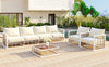 Modern Minimalist 7-Piece Metal Patio Sectional Sofa Set, All-Weather