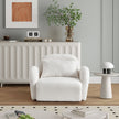 White Teddy Fabric Lazy Sofa Chair