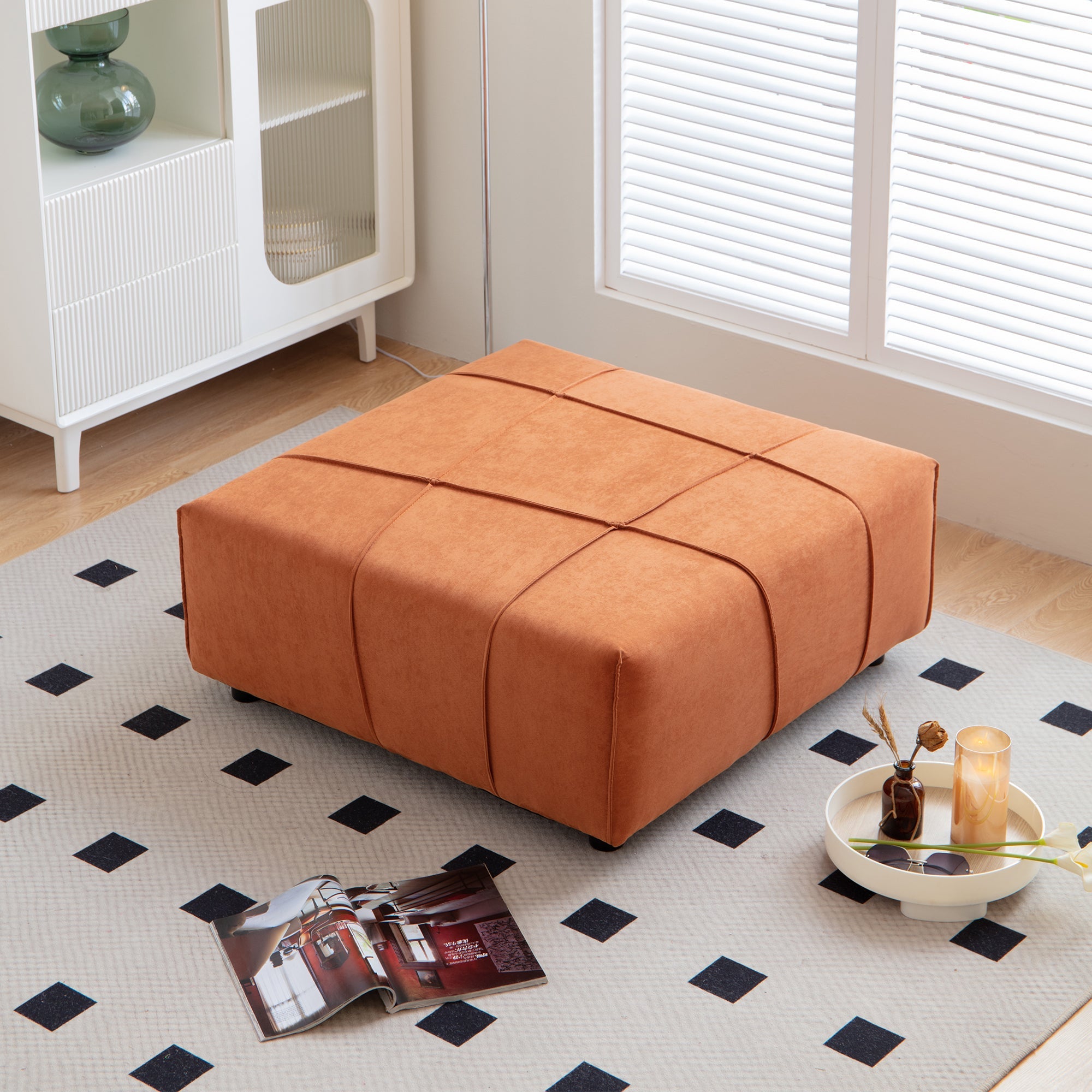 Modular Armless Sofa Chair w/ Removable Back Cushion, 33.1