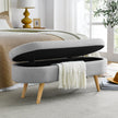 Grey Ottoman Oval Storage Bench, 43.5