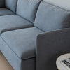 Modular L-Shaped Sofa with Movable Chaise, Grey Cotton-Linen, 90.9